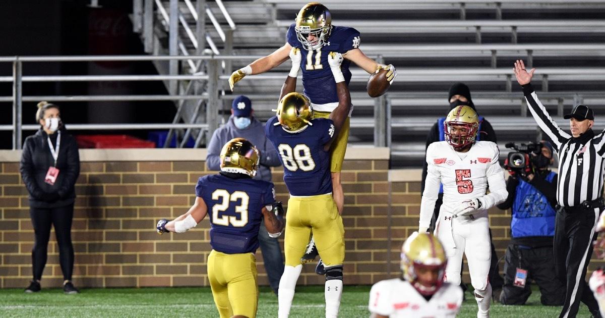 Notre Dame went undefeated on the road in 2020.